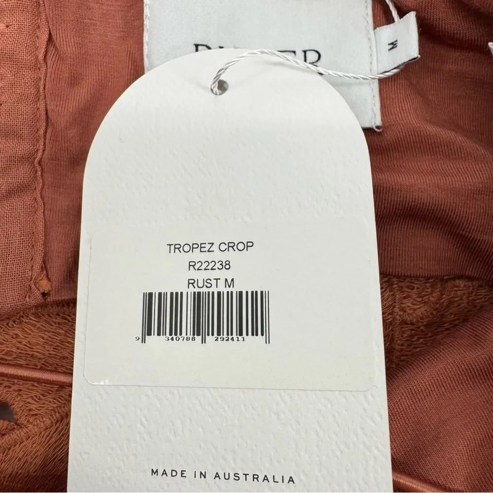 Rumer Tropez Orange Floral Lace Crochet Crop‎ Top Med NWT